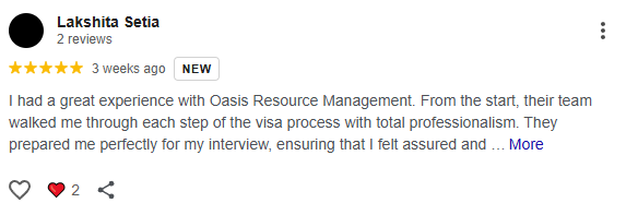oasis resource management google reviews, oasis visas google reviews
 